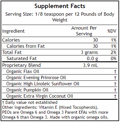 PEOs&reg; softgel supplement facts